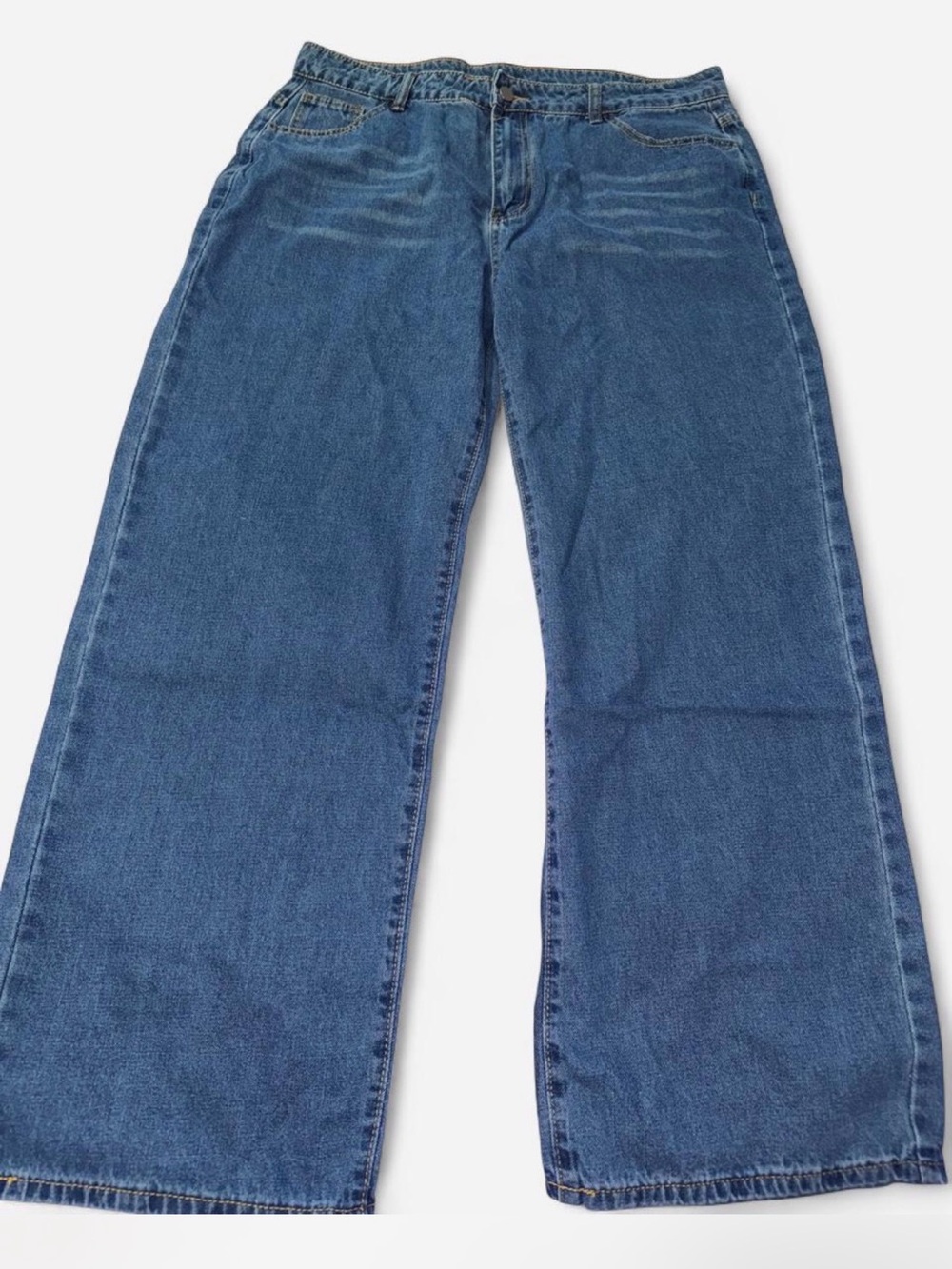 3 different Wide Leg Blue Denim Jeans